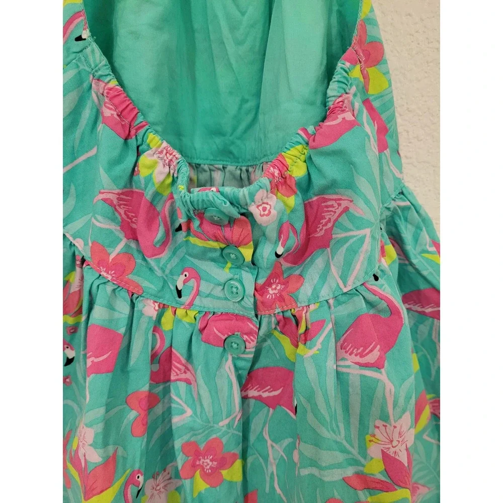 Gymboree Girls Midi Flamingo Dress Size‎ 8 Halter Neck Ruffle Hem #5